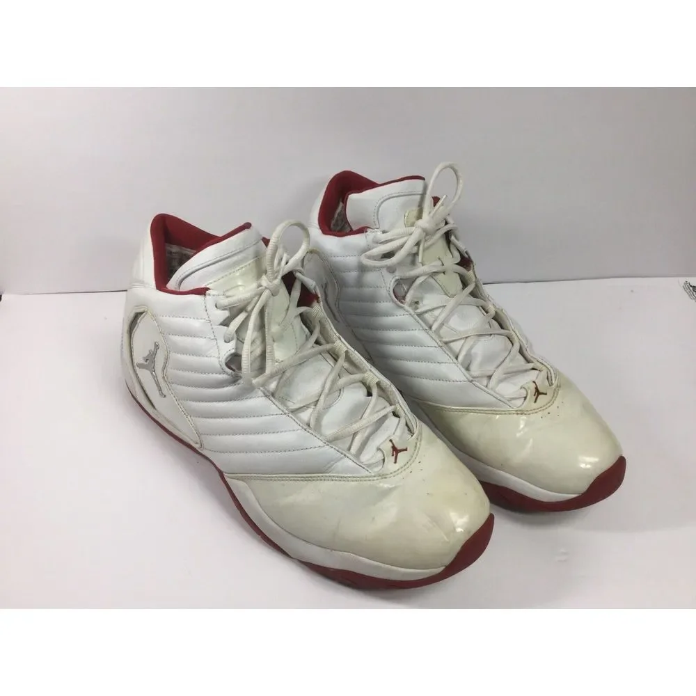Air Jordan B-2rue Basketball Shoes Mens Size 14 white‎ red Sneakers 312523-104